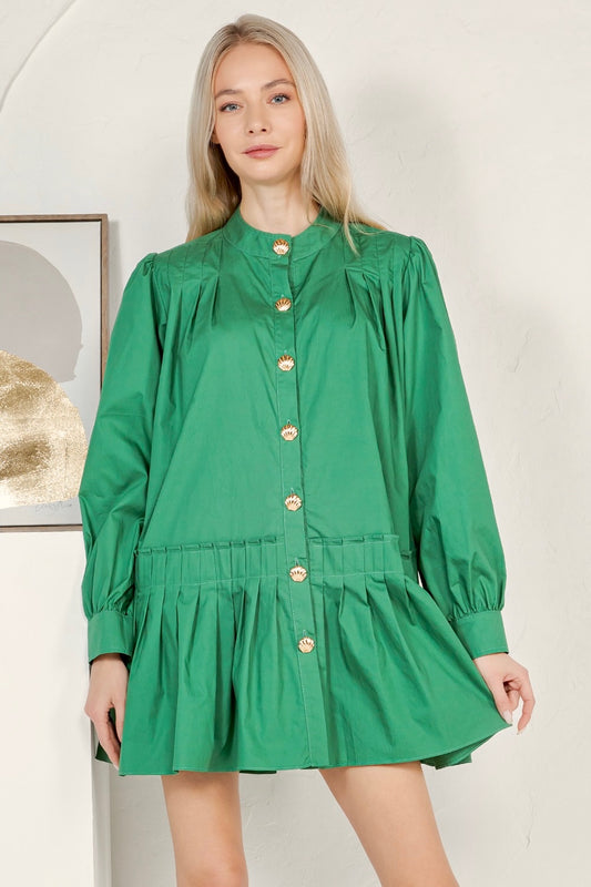 RD287 - Pleated Skirt Mini Dress