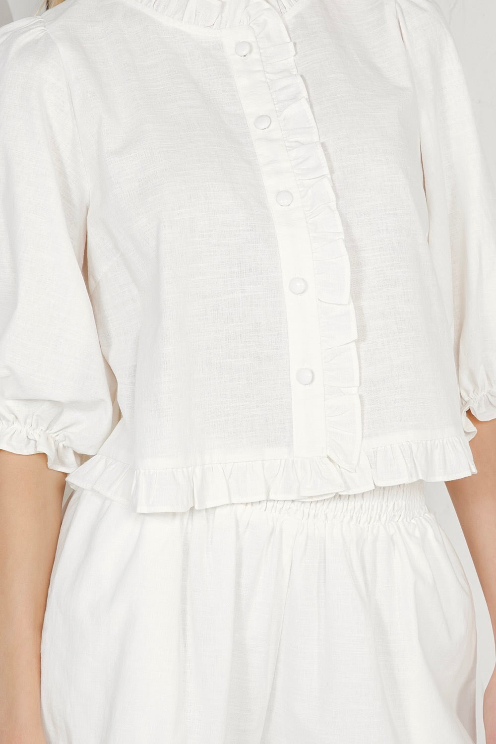 RT-158 Ruffle Crop Shirt