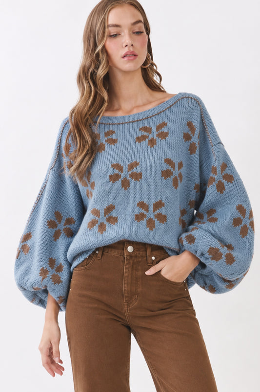 RST243_DUSTY BLUE FLORAL