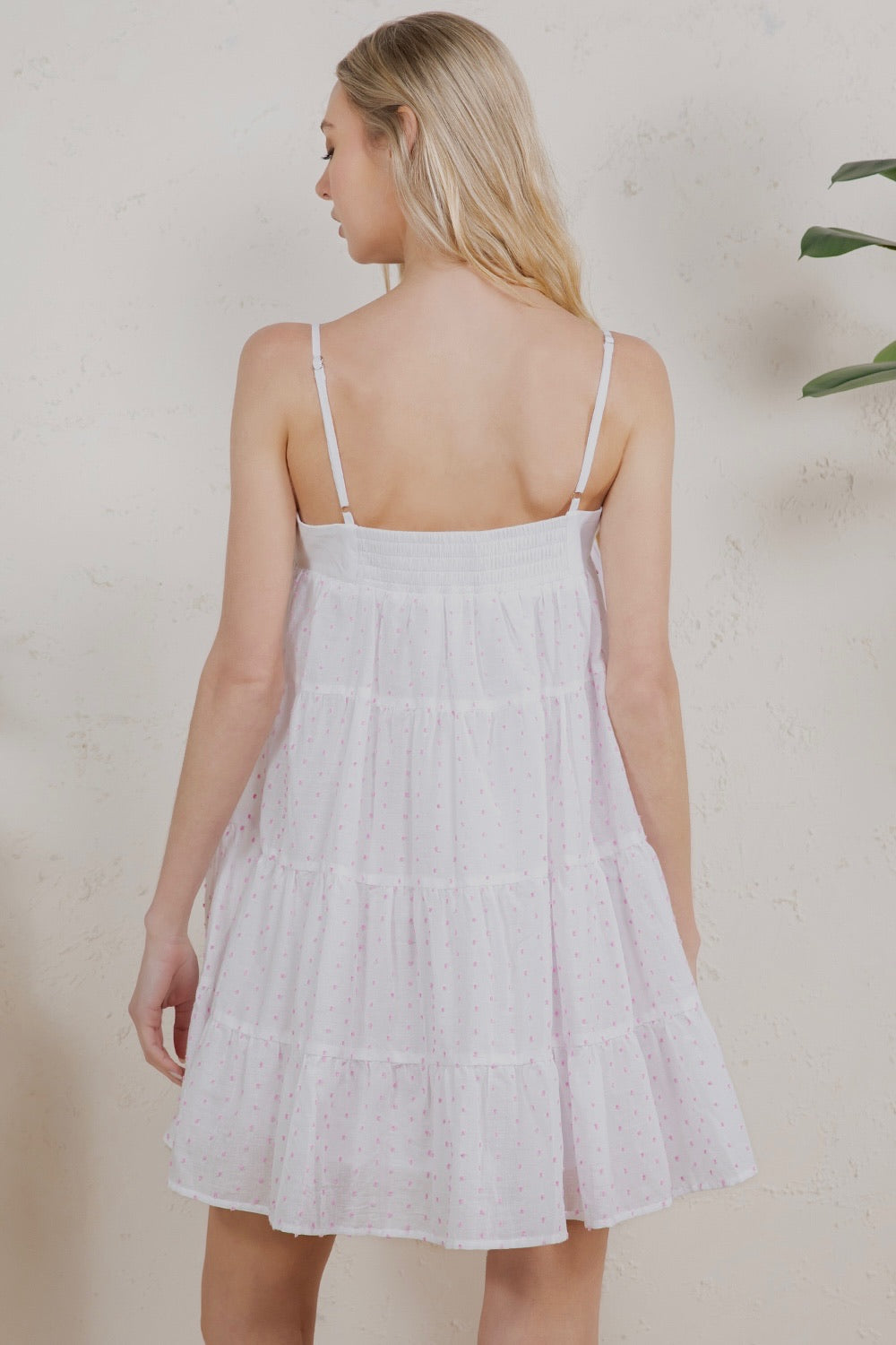 Ditsy Print Bow Front Tiered Babydoll Mini Dress RD250