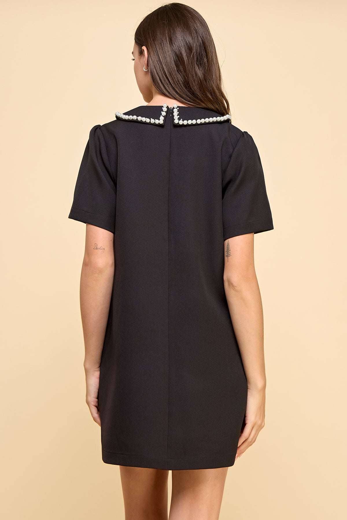 Embellished Peter Pan Collar Mini Dress with Pockets RD171