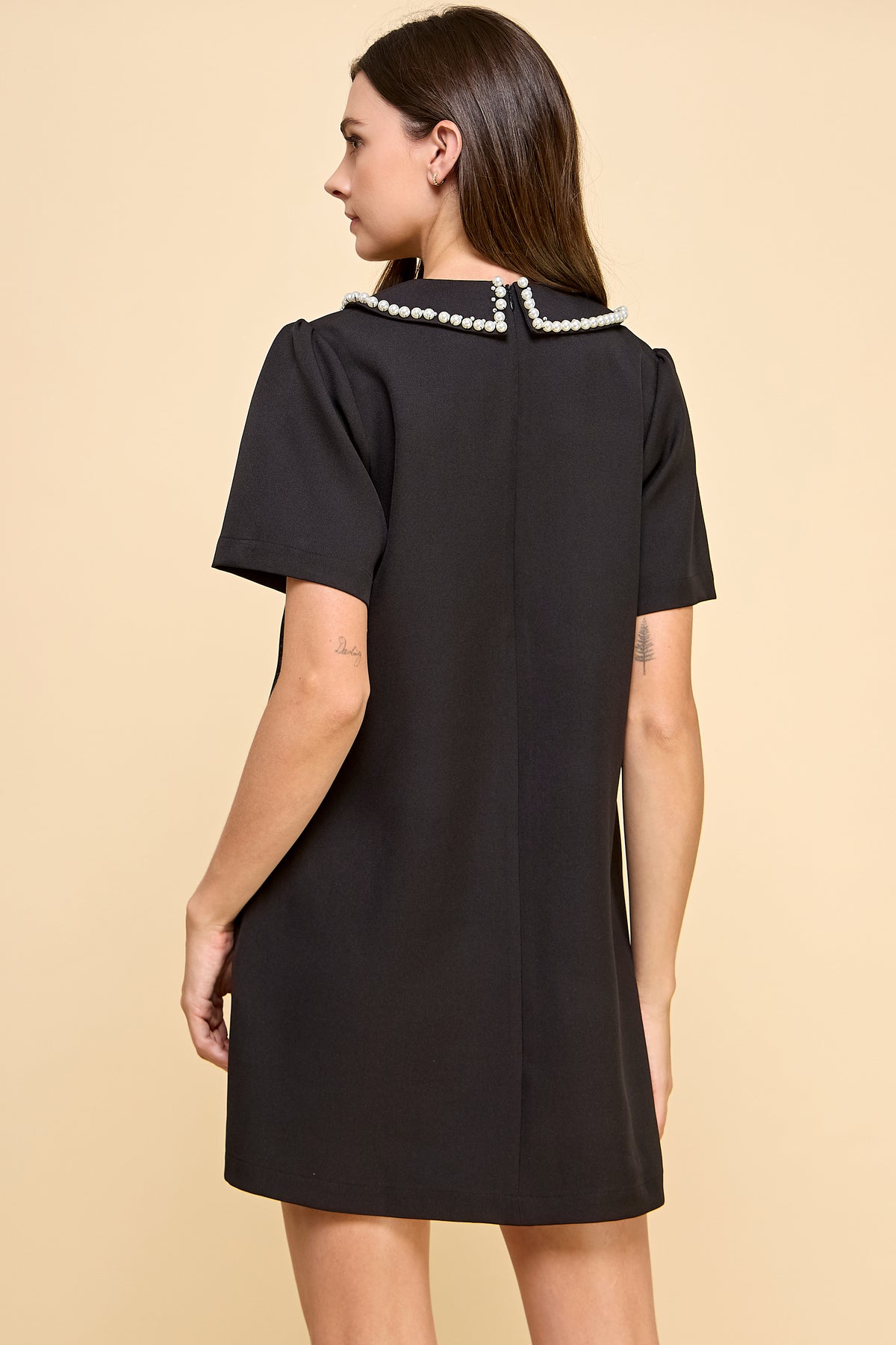 Embellished Peter Pan Collar Mini Dress with Pockets RD171