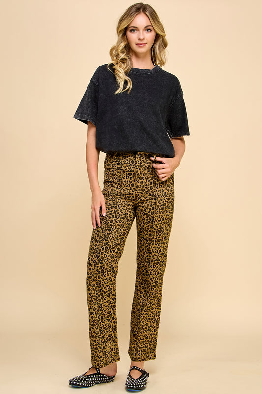 Leopard Twill Pants