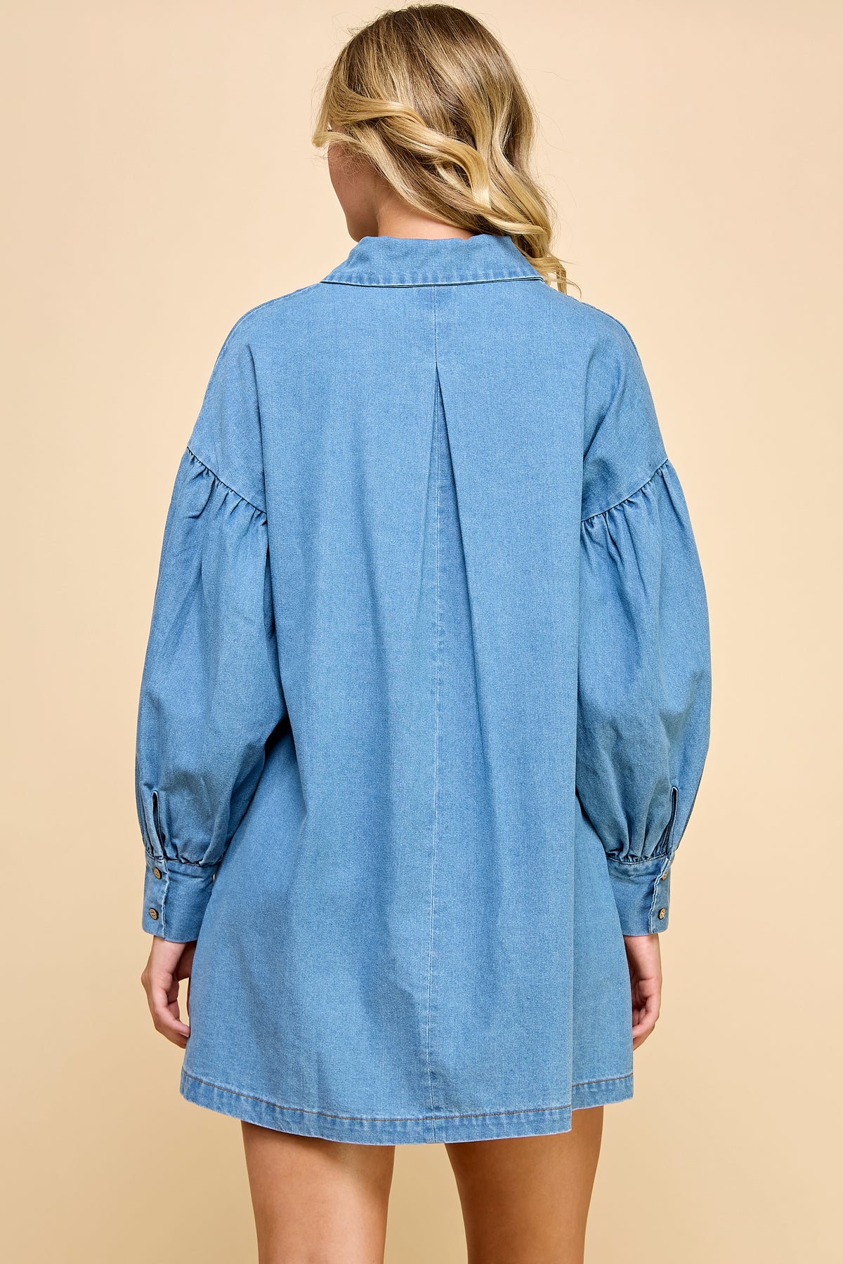 RD177 - Denim Scallop Mini Dress