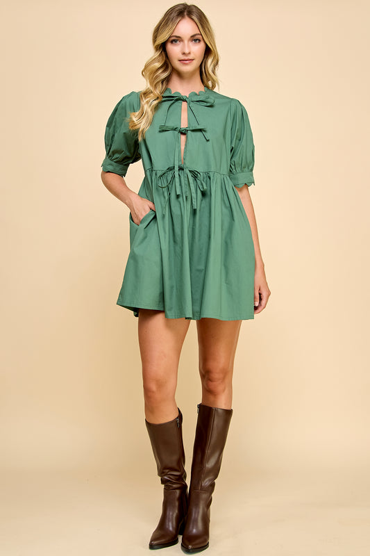 Scallop Detail Mini Dress