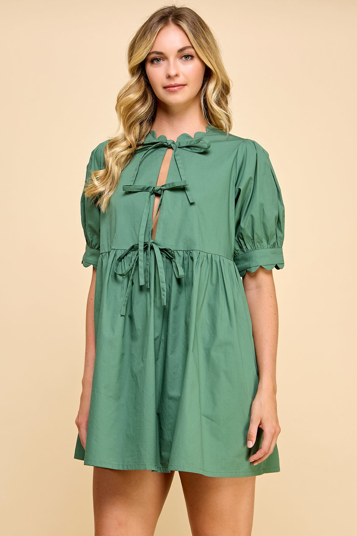 Scallop Detail Mini Dress