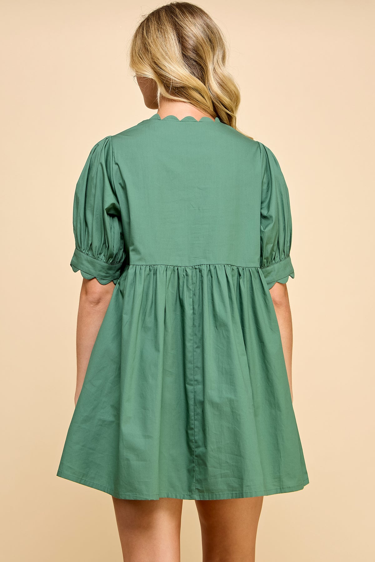 Scallop Detail Mini Dress