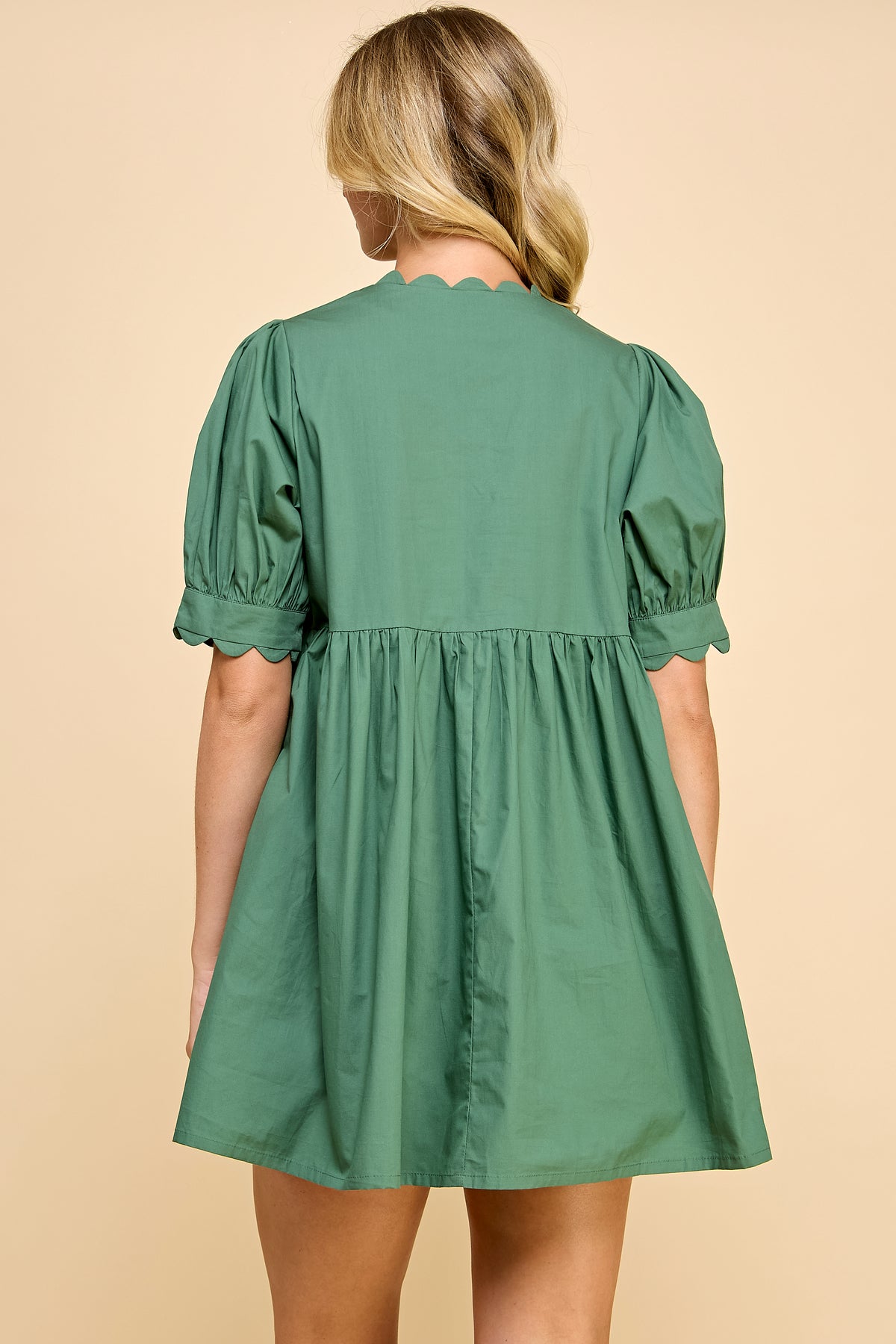 Scallop Detail Mini Dress