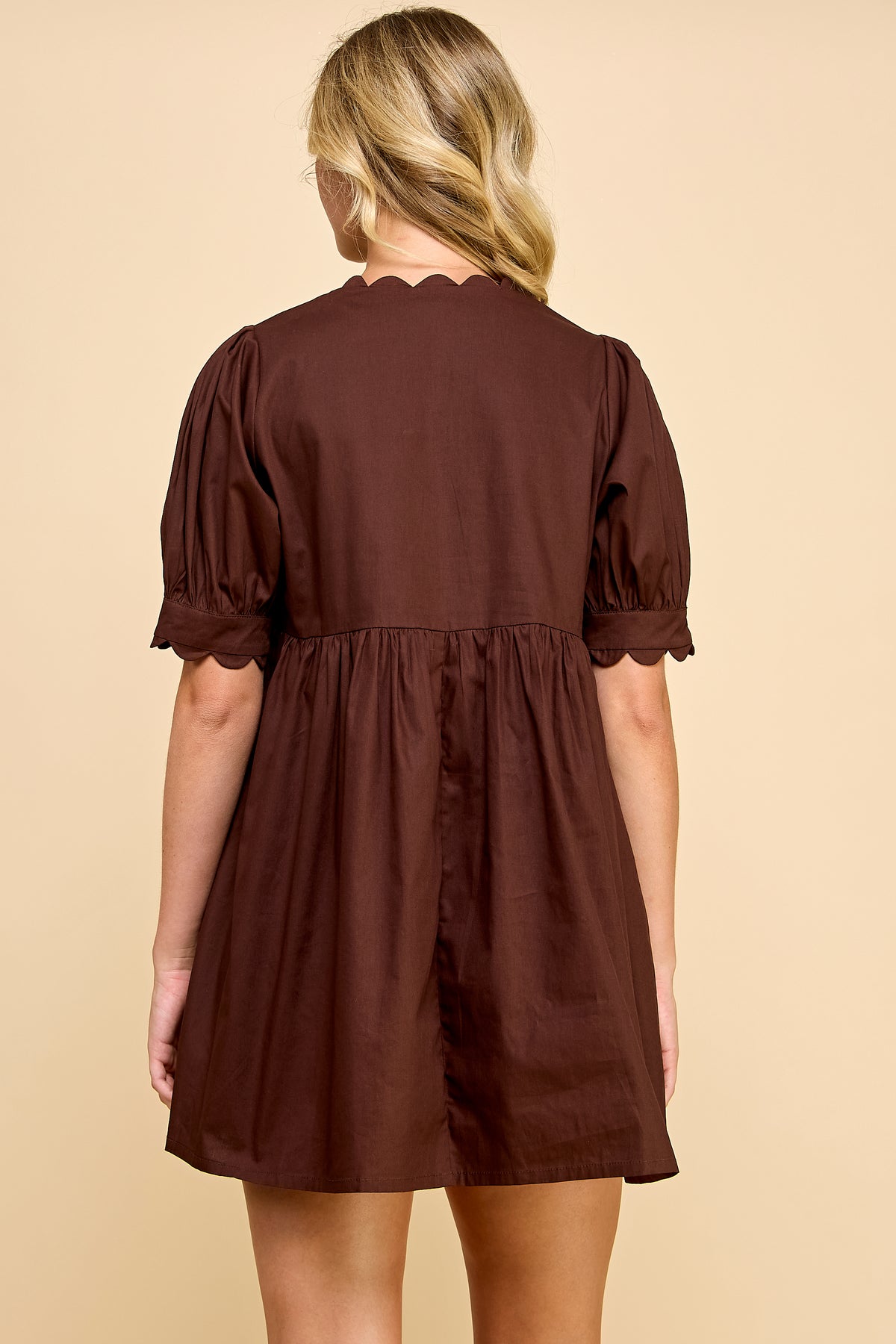 Scallop Detail Mini Dress