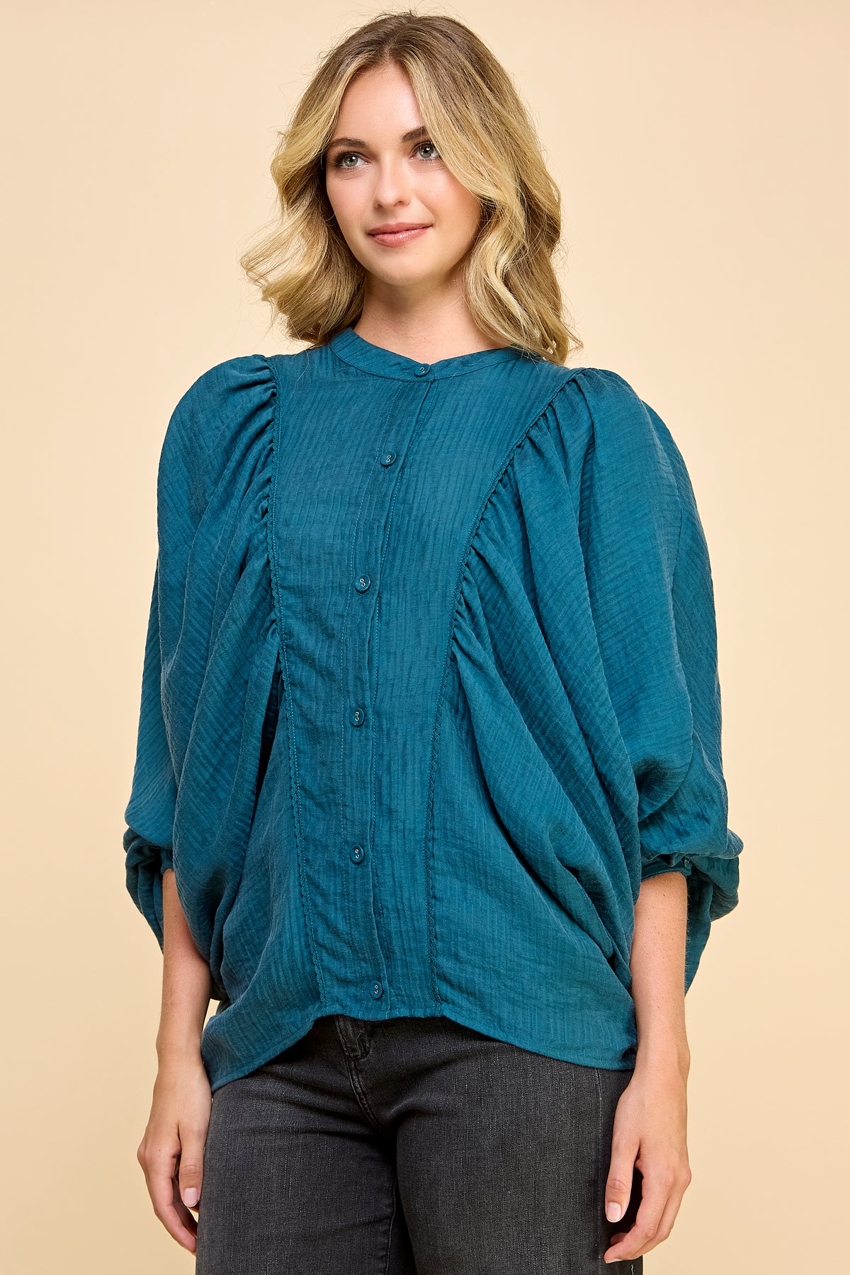 Big Sleeve Button Down Blouse RT129