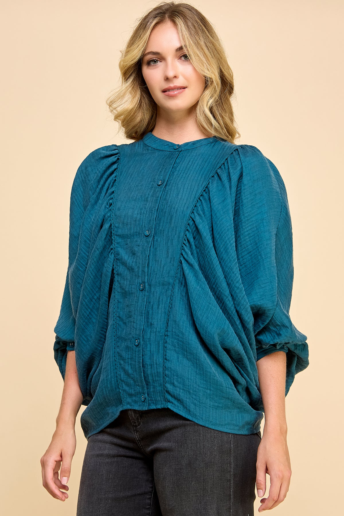 Big Sleeve Button Down Blouse RT129