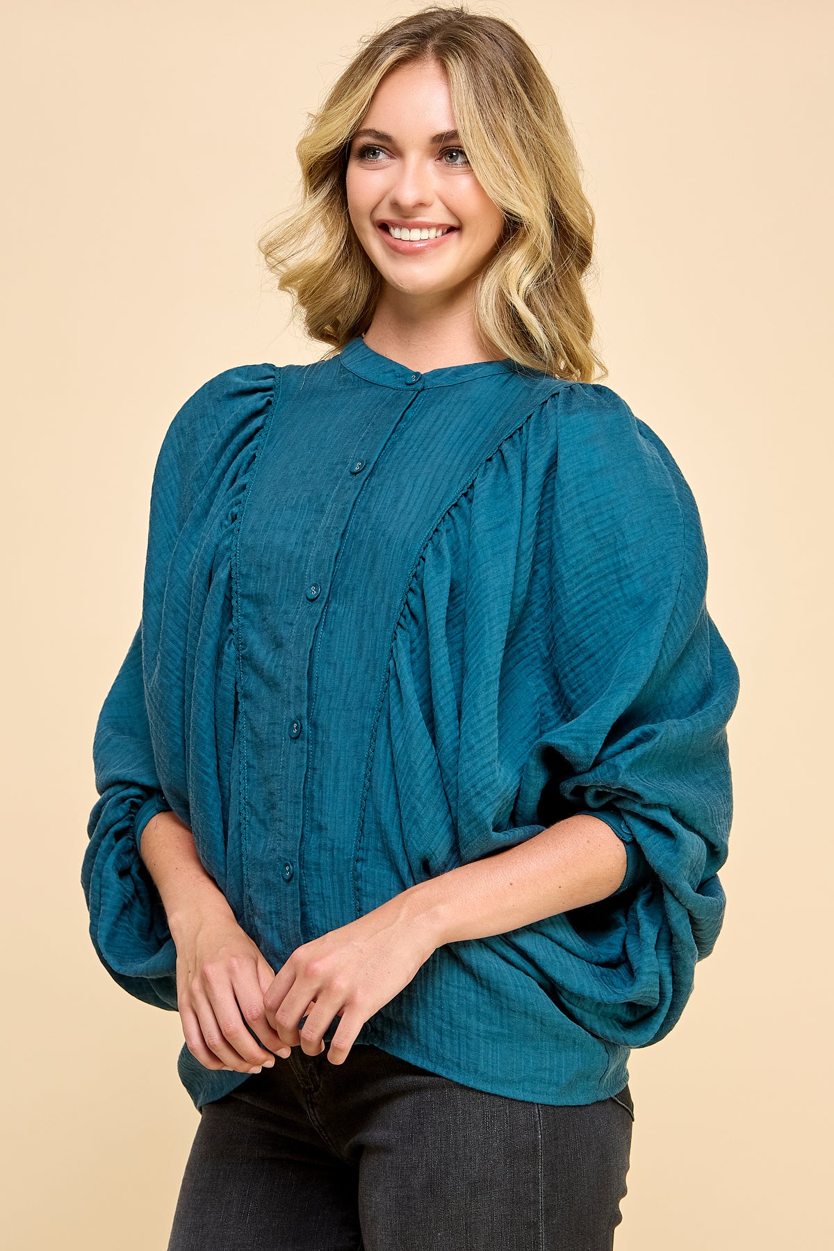 Big Sleeve Button Down Blouse RT129