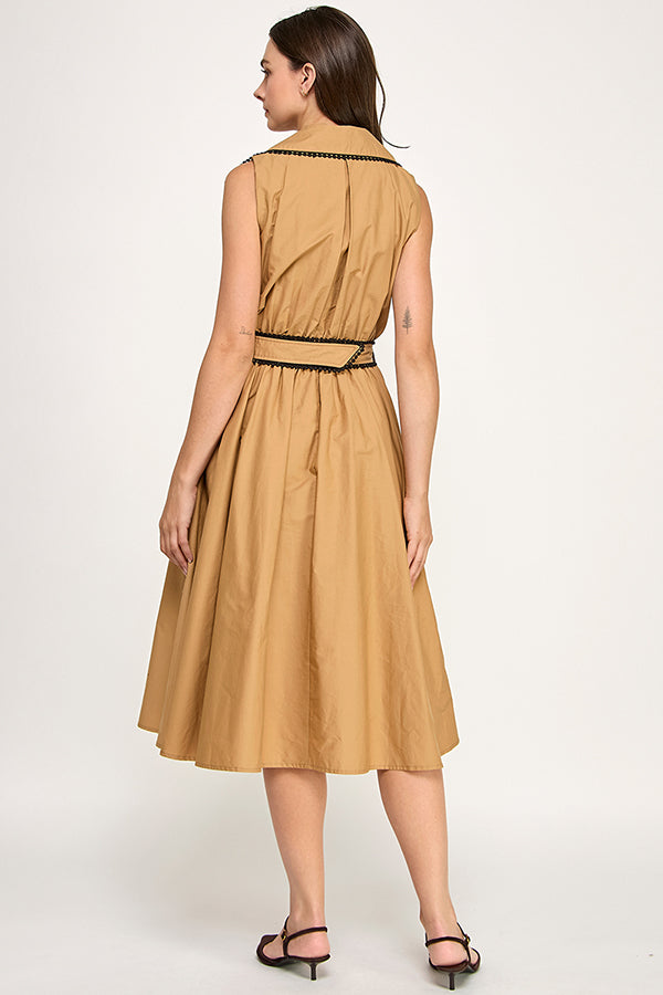 Pom Pom Trim Trench Dress RD308