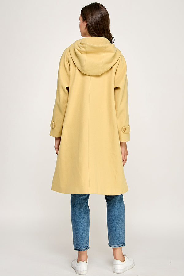 Sunny Yellow Hooded Duffle Coat RT174