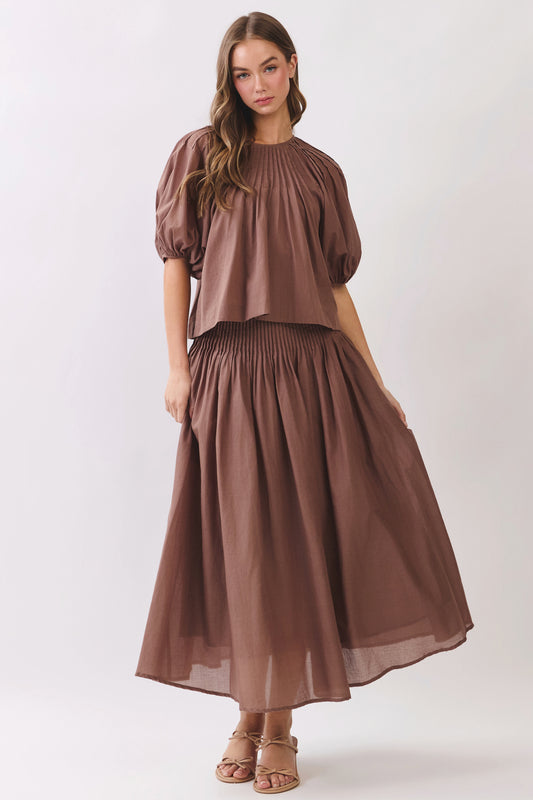 Pleated High-Waisted Maxi Skirt - Resort Staple RS120
