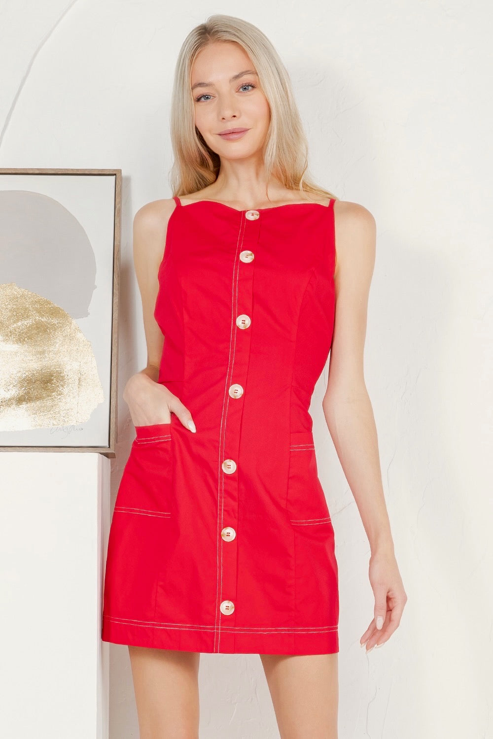 Contrast Stitch Mini Dress RD244