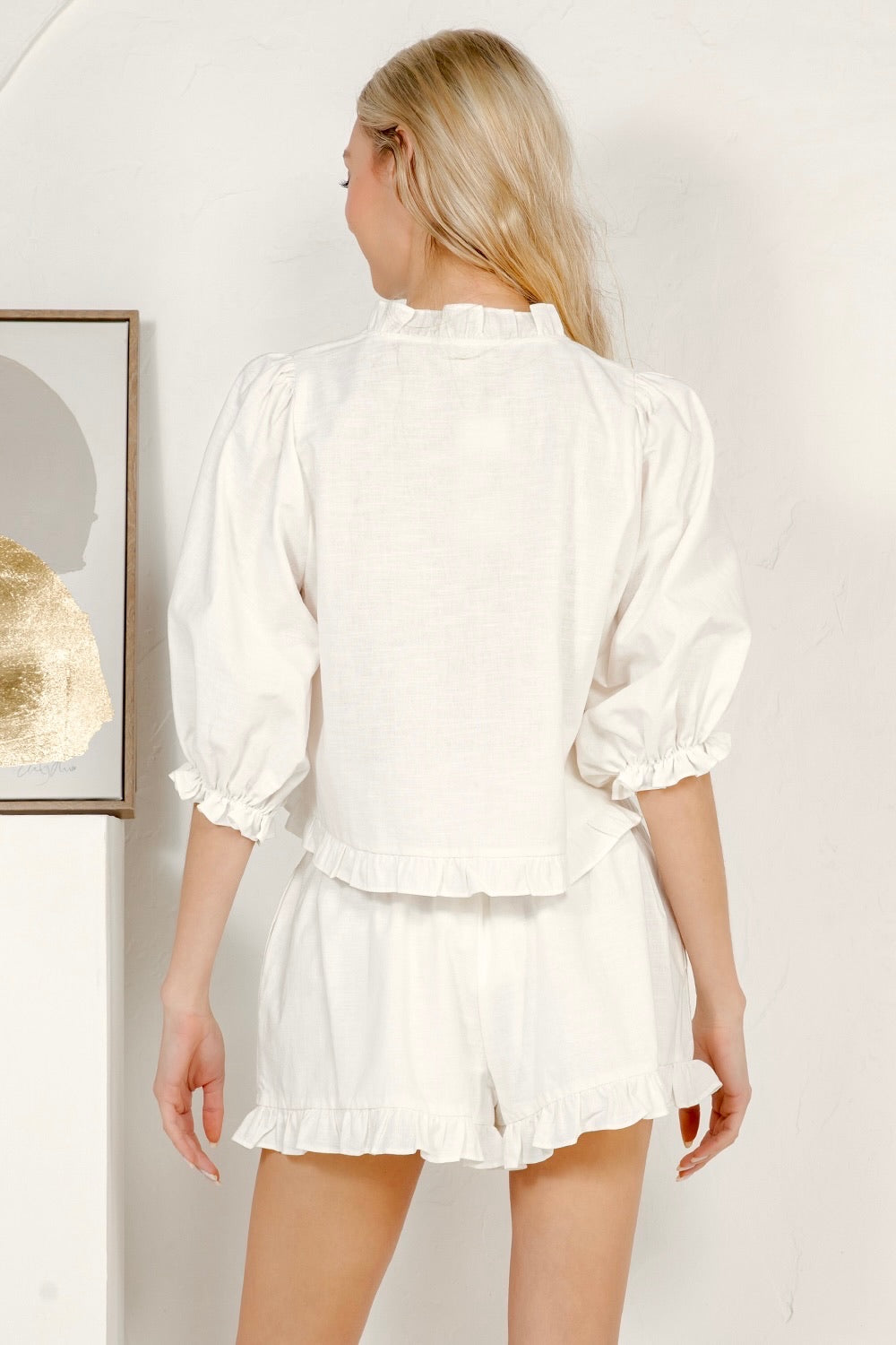 RT-158 Ruffle Crop Shirt