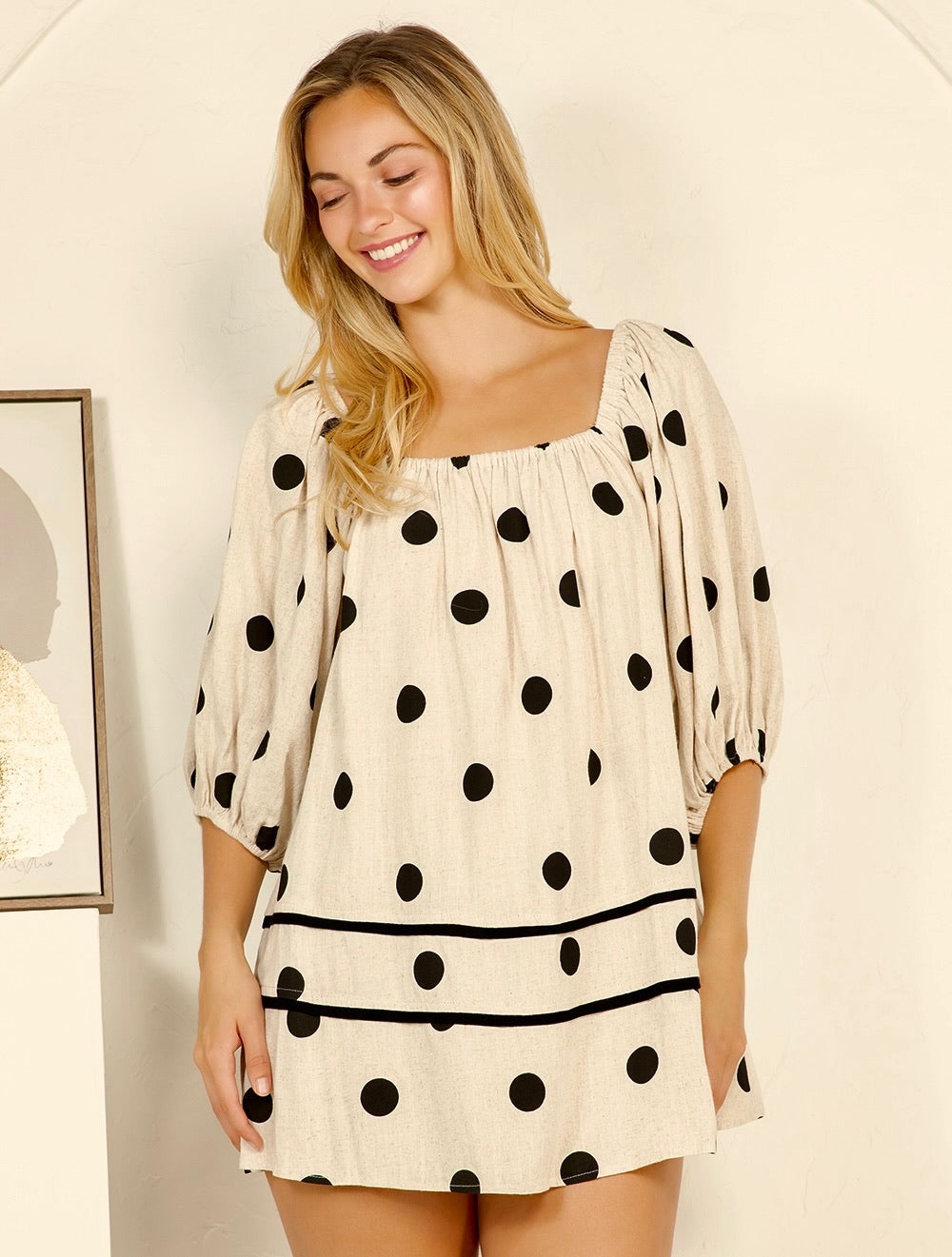 Polka Dot Shift Mini Dress
