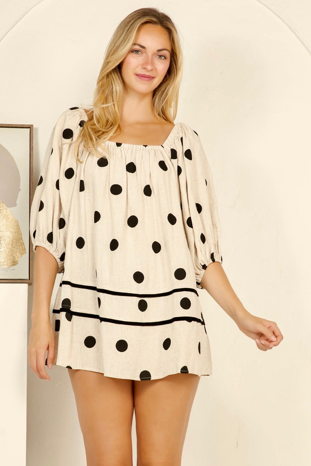 Polka Dot Shift Mini Dress