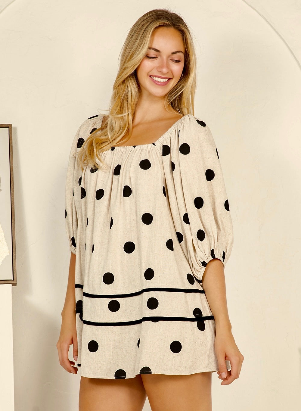 Polka Dot Shift Mini Dress